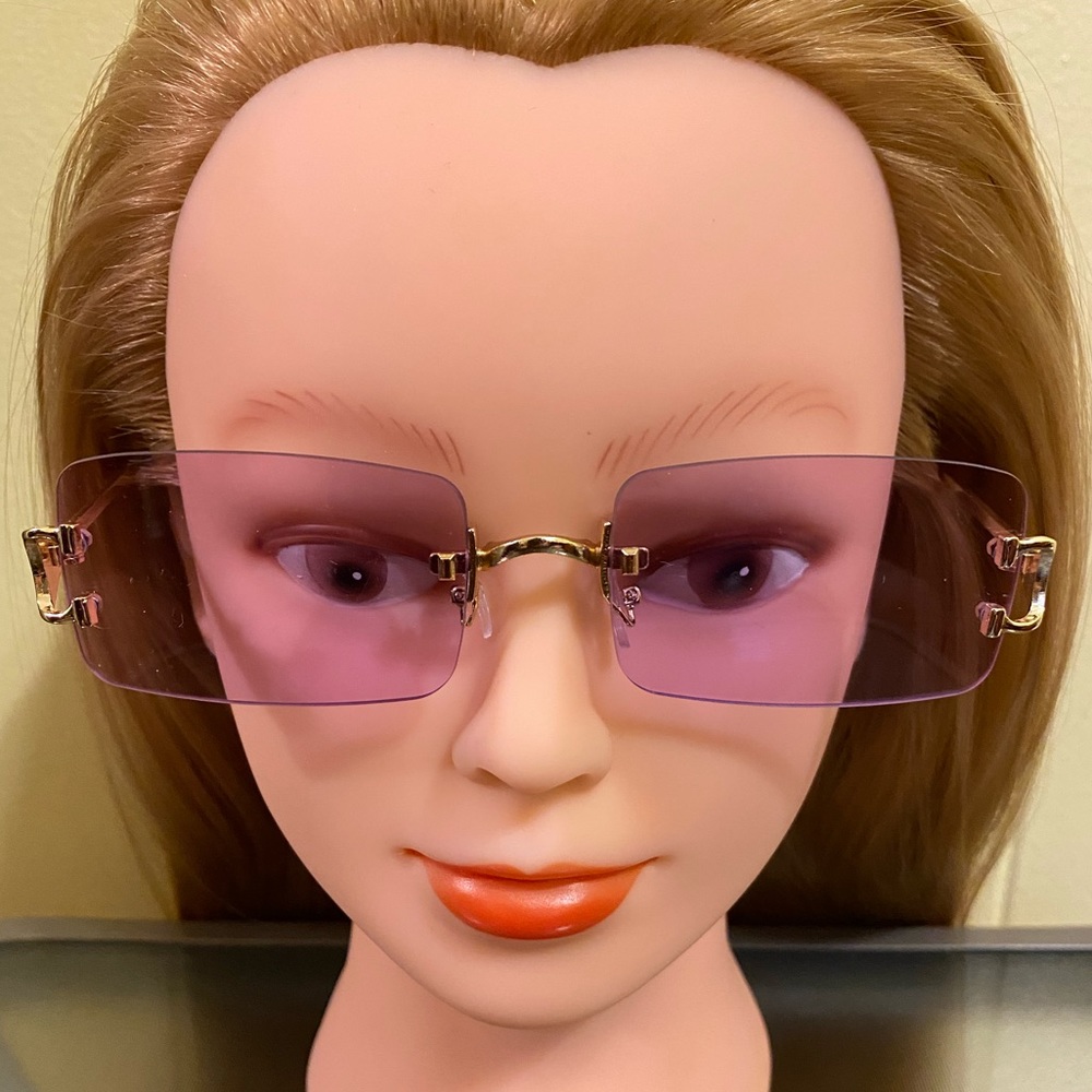 Modern Purple Claw Rectangular Sunglasses - image 2